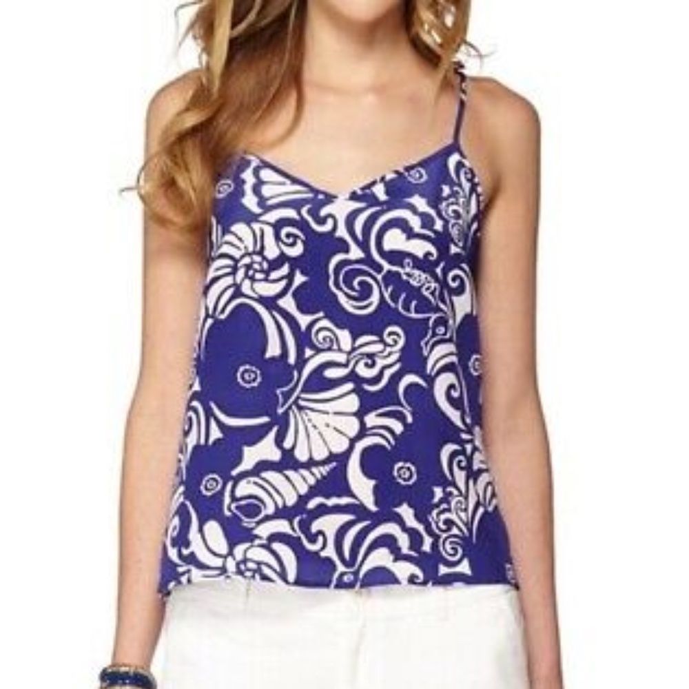 Lilly Pulitzer Dusk Silk Racerback Tank in "Tide Pools"